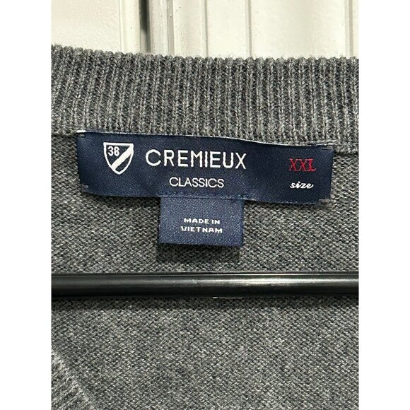 Cremieux Charcoal Gray Pima Cotton V Neck Sleeveless Sweater Vest Sz XXL - Picture 5 of 8